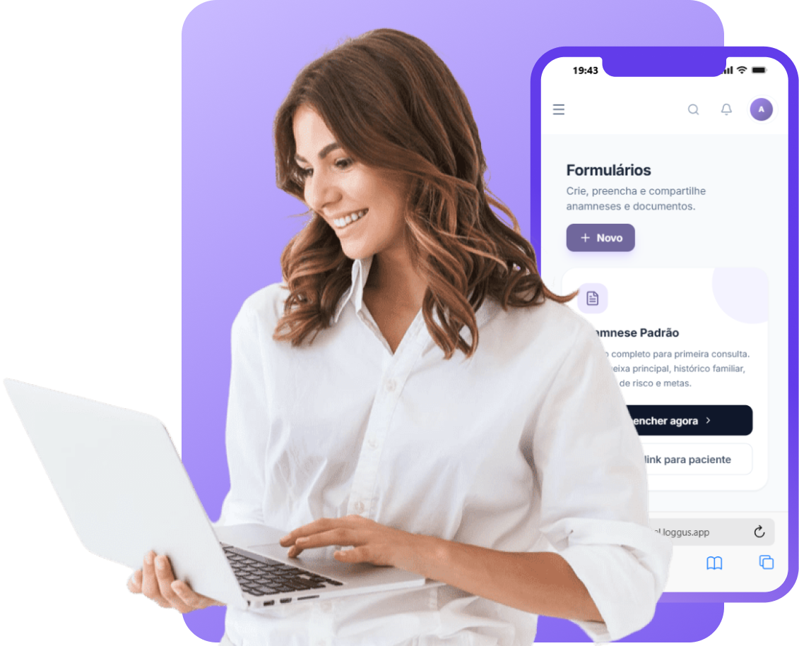 Sistema clínico para psicólogos conectando profissionais e pacientes com formulários e anamnese digital